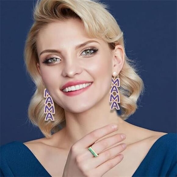 Faux Pearl & Rhinestone Statement Jewelry, Perfect Mom Gift - Picture 3 of 4